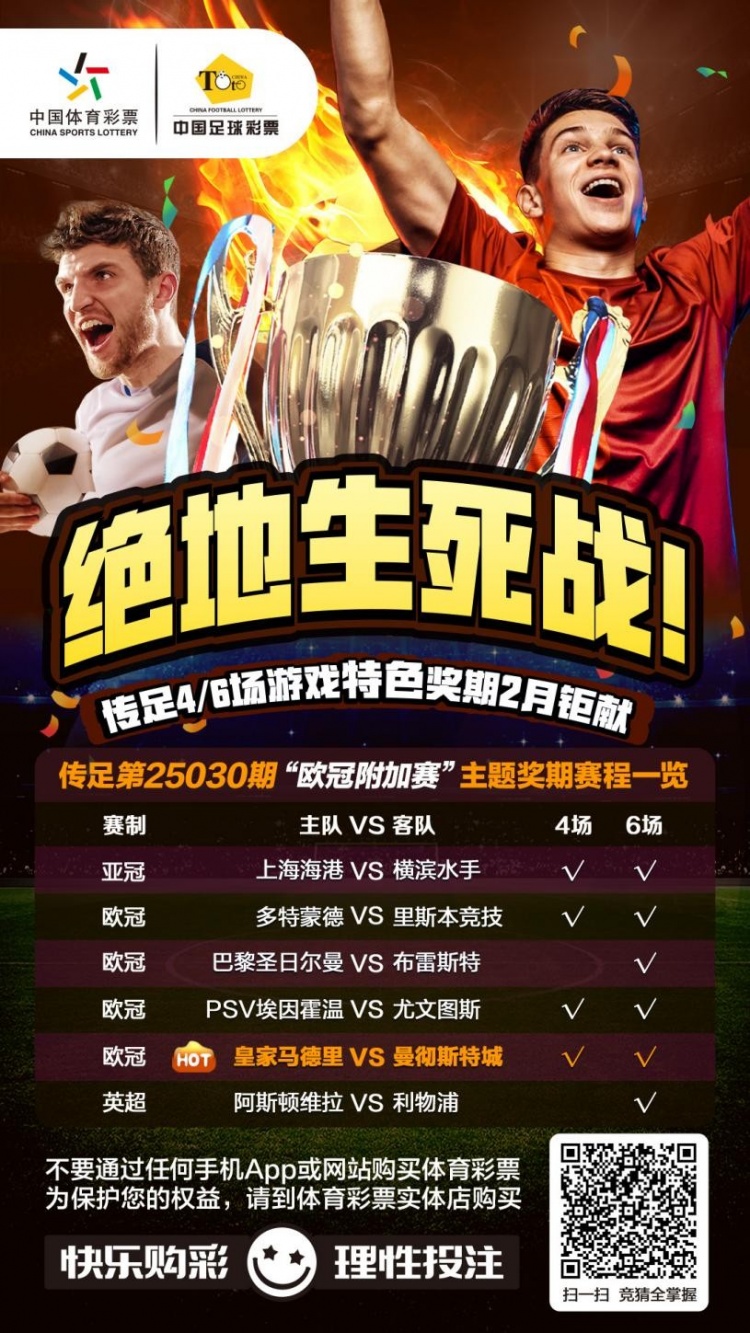  絕地生死戰(zhàn)！傳足特色獎期第25030期聚焦歐冠附加賽