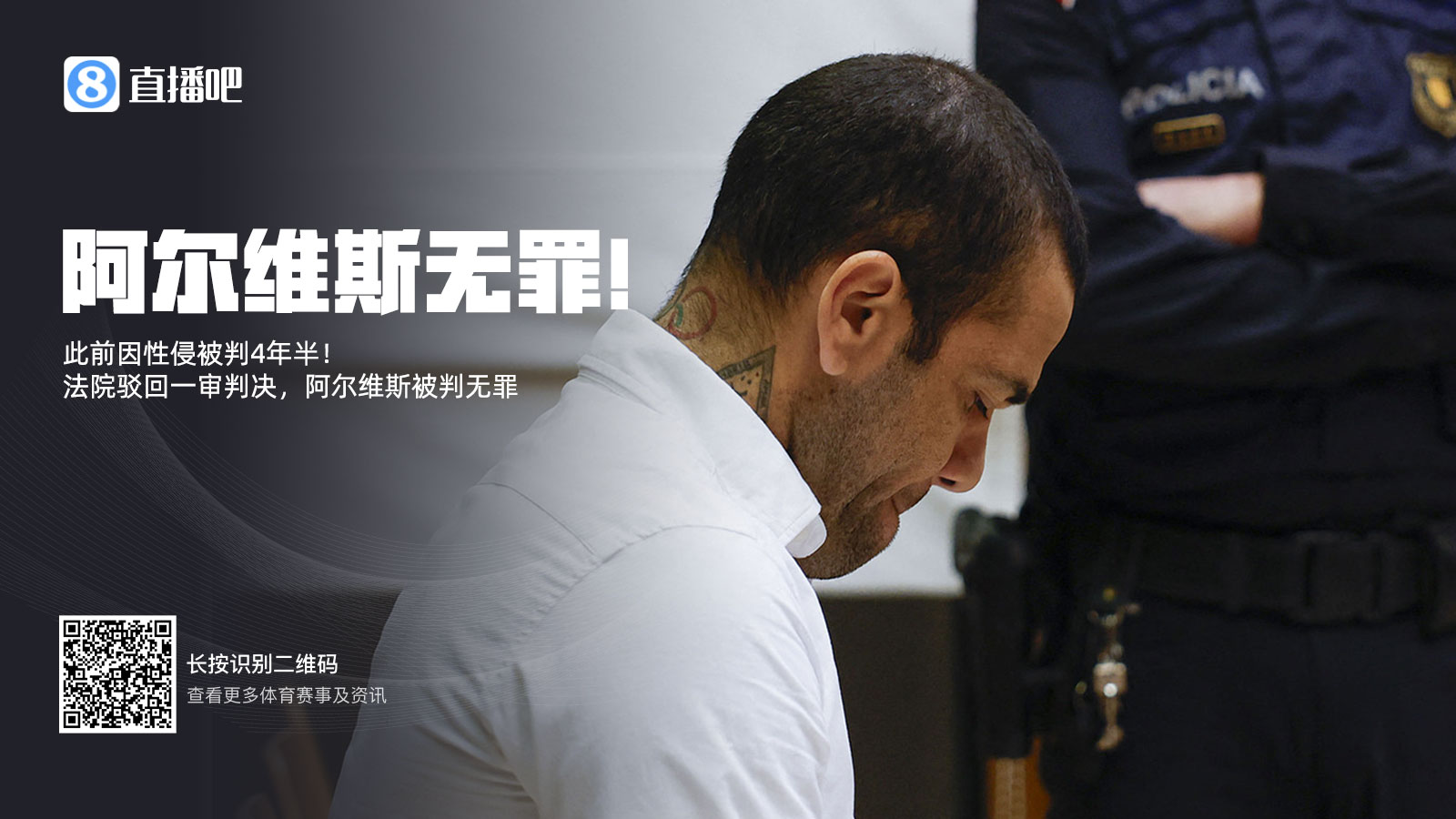  此前被判4年半！阿爾維斯上訴成功無罪釋放 加泰高院駁回一審判決