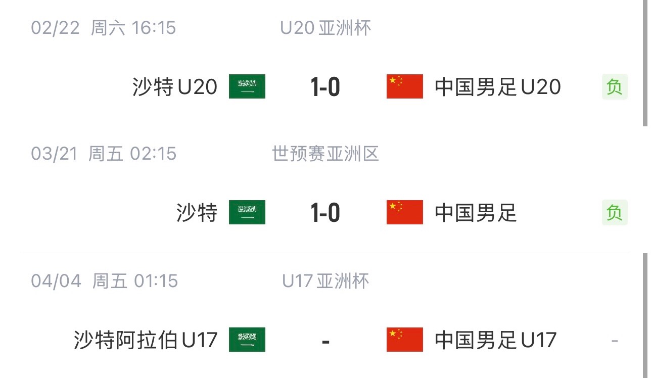  國字號三遇沙特！國少U17亞洲杯首戰(zhàn)對陣沙特，此前國足&國青均負(fù)