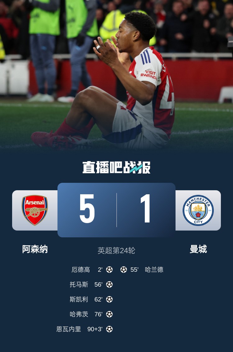  硬氣槍手無畏強敵！阿森納本賽季5-1碾壓曼城，3-0完勝皇馬